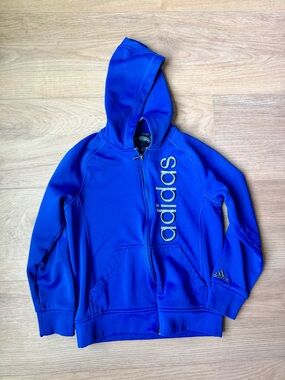 adidas Blue Kids Zip-Up Hoodie Jacket